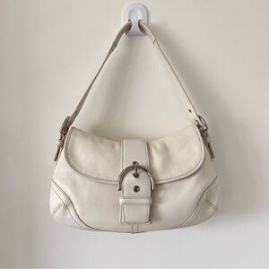 COACH White SohoY2K  Leather Shoulder Bag HANDBAG
